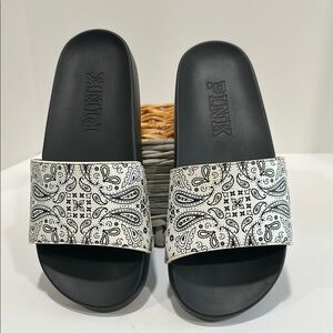 PINK Victoria's Secret Black and White Sandals